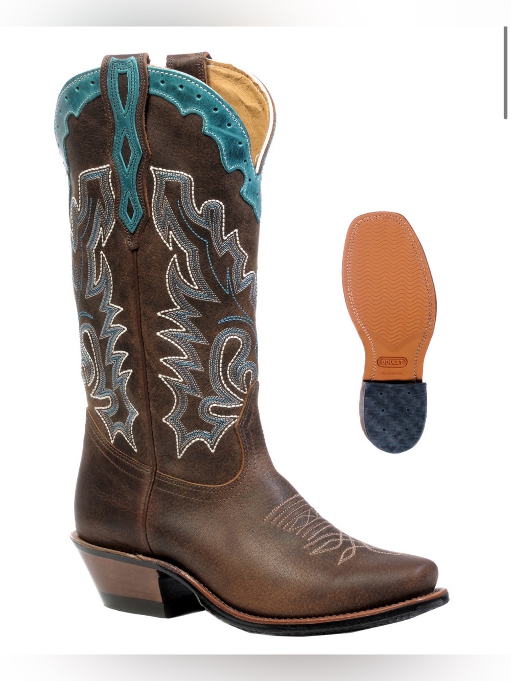 Boulet Genuine Leather Ladies Cowboy Boots